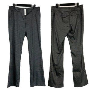 NWT New York & Company Grey Check Gingham Patterned Straight Leg Trousers 6